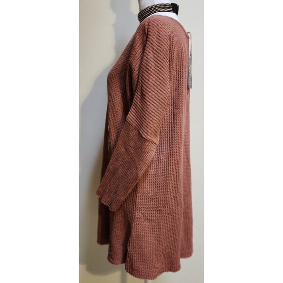 NWT Boho Waffle Knit Sweater Tunic Top Women's M - Picture 2 of 8